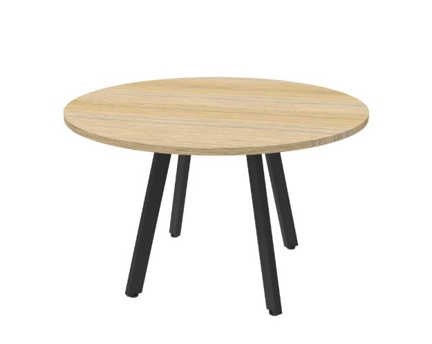 Picture of Eternity Round Meeting Table1200mm Natural Oak/Black 