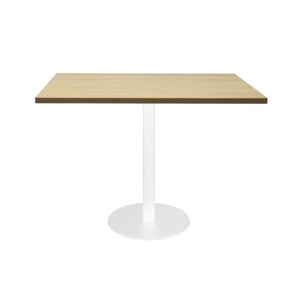 Picture of Square Flat Disc Base Table in White Powder Coat Finish
