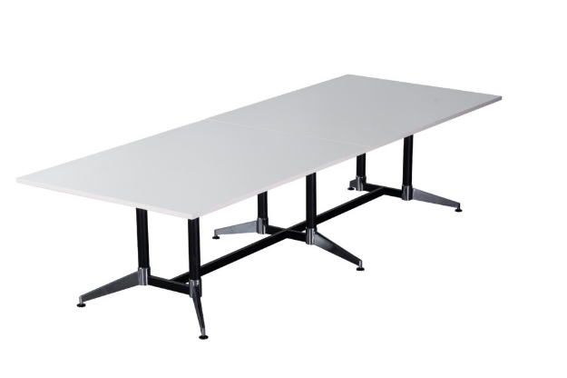 Picture of Typhoon Boardroom Table - Dual Post  3200mm x 1200mm Natural White 