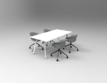 Picture of White Frame Eternity Meeting Table 1500mm x 750mm White 
