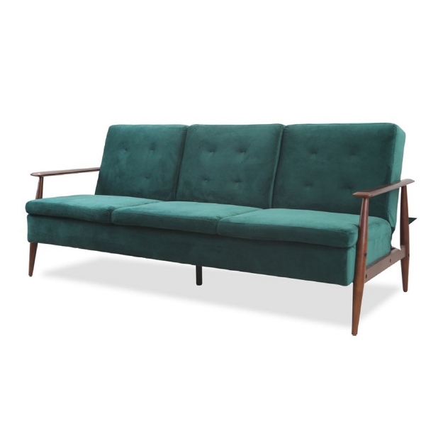 Picture of Lindy Timber arm Sofa Bed (Green)