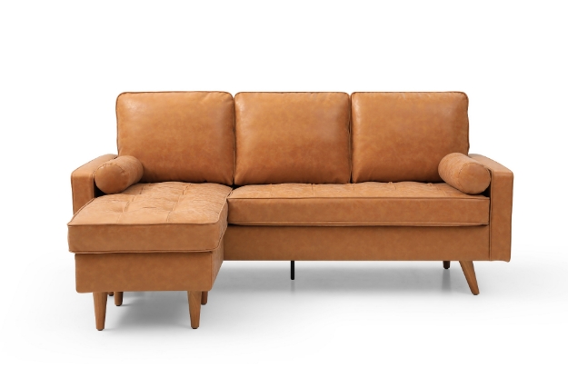 Picture of COOGEE L-SHAPE FAUX LEATHER REVERSIBLE CHAISE SOFA