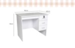 Picture of HEQS Redfern 0.9M Study Desk with 3 Drawers-White