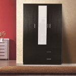 Picture of Redfern 3 Door 2 Drawer Wardrobe with Mirror-Black