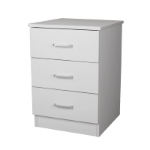 Picture of Redfern 3 Drawers Bedside - White