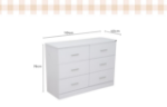 Picture of Redfern Lowboy 6 Drawers Chest-White