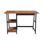 Picture of Zetland Writing Desk with 2 Storage Shelves - Light Walnut
