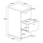 Picture of 3 Drawer Filing Cabinet Beech - 60 D x 46.5 W x 99 H cm. 