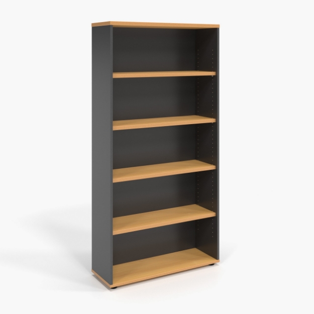 Picture of Open Bookcase - Includes 4 x 25mm T Adjustable Shelves Beech - 315 D x 900 W x 1800 H mm 