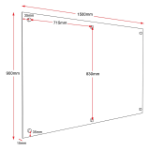 Picture of Glass Writing Board with Chrome Fittings - 1.5 D x 150 W x 90 H cm.