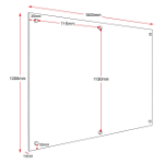 Picture of Glass Writing Board with Chrome Fittings - 1.5 D x 150 W x 120 H cm 