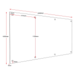 Picture of Glass Writing Board with Chrome Fittings - 1.5 D x 240 W x 120 H cm.  