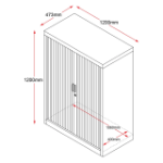 Picture of Go Tambour Door Unit + Shelves - 47.3 D x 120 W x 120 H cm.  