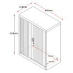 Picture of Go Tambour Door Unit + Shelves - 47.3 D x 90 W x 101.6 H cm.  