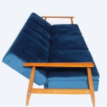 Picture of Lindy Timber arm Sofa Bed (Blue)