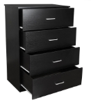 Picture of Redfern 4 Drawers Chest - Black