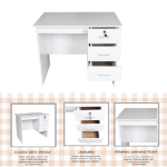 Picture of HEQS Redfern 1.2m Study Desk with 3 Drawers-White