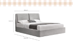 Picture of Rebecca Light Grey Double Fabric Gas lift Bed Frame