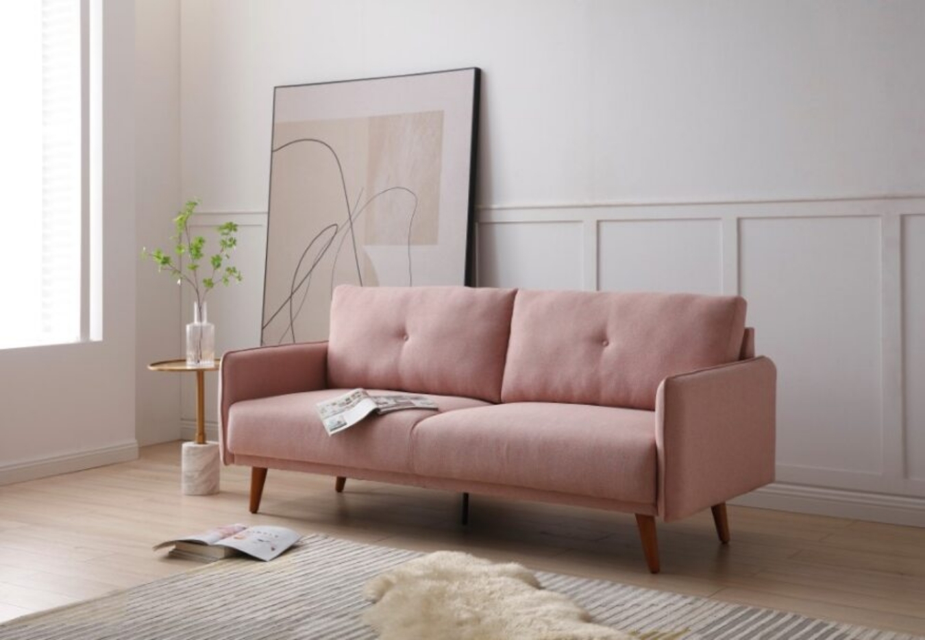 Our Botany sofa with button-tufted and timber legs that adds a contemporary and stylish look to your living room. 