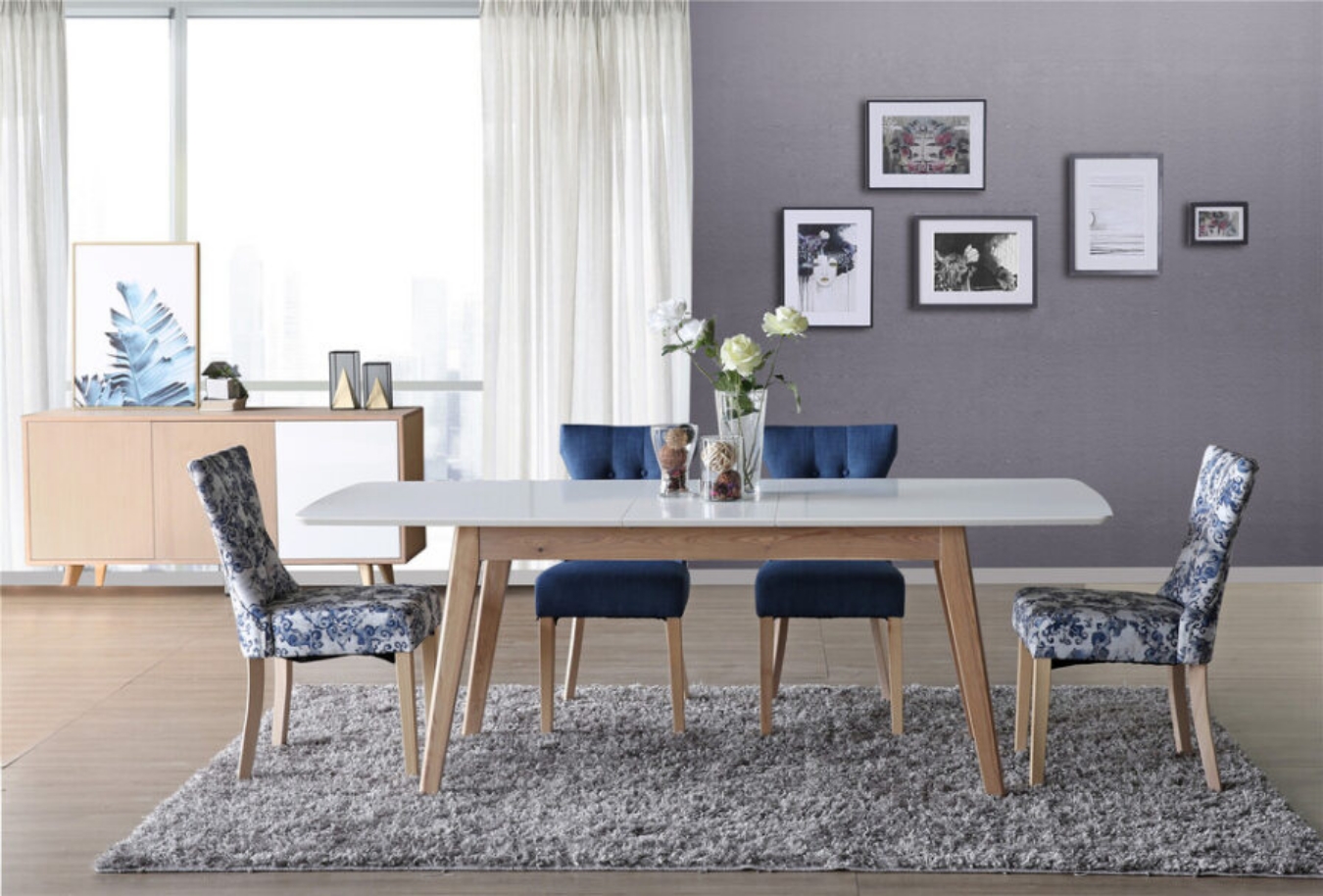 This Coogee Extension Dining Table is cleverly designed to seat six in your small dining space!