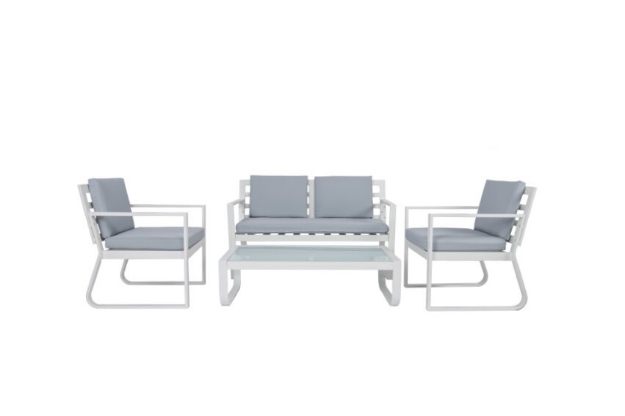 Picture of Coogee 4-Pieces Aluminium Outdoor Lounge Setting —White