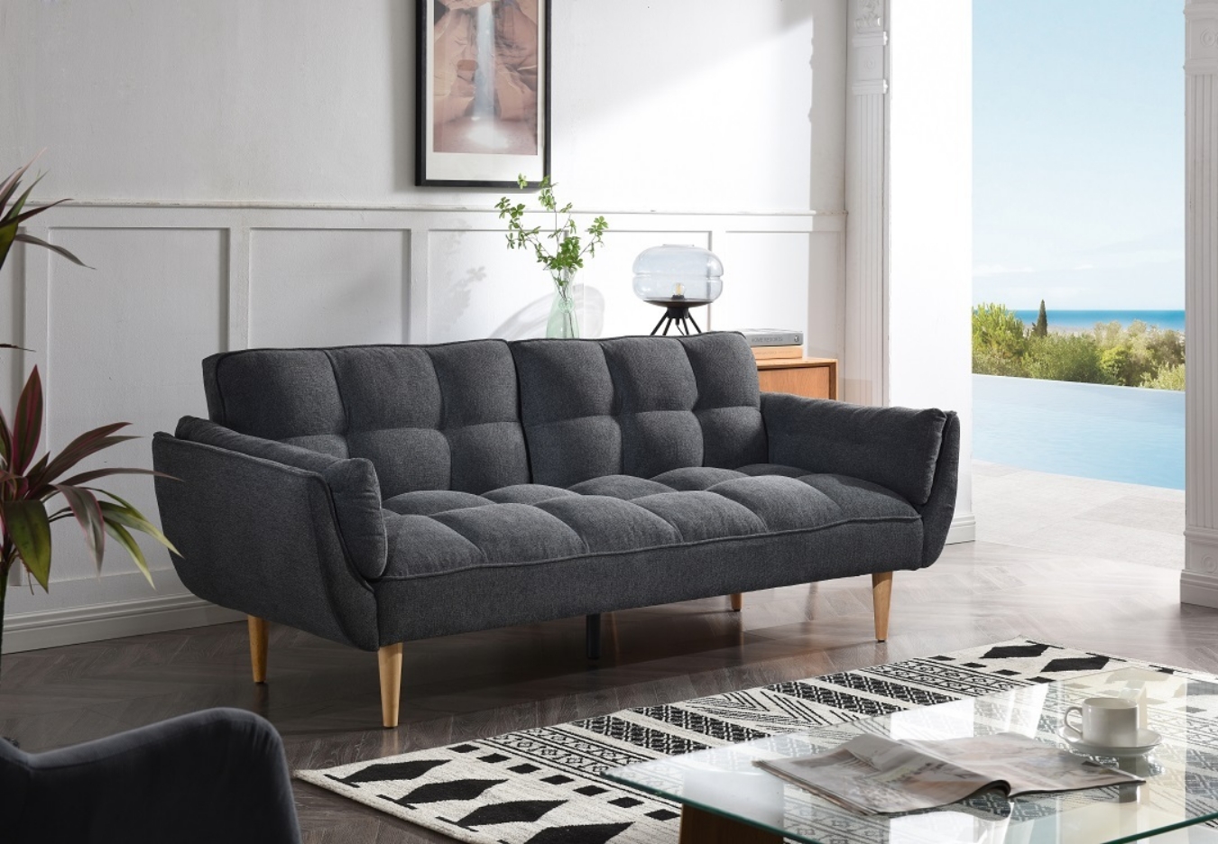 You can’t help but sit back and relax with Jessie Sofa Bed a laid-back design which style oozes luxury with deep seat cushions and feather filled back cushions. 